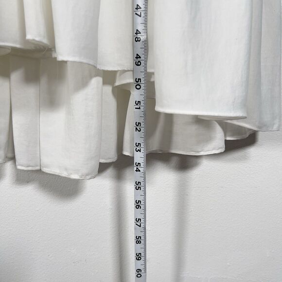 KOBI HALPERIN Claudette Tiered Maxi Dress Women Sz M White Hmmered Sleeveless - Picture 15 of 15
